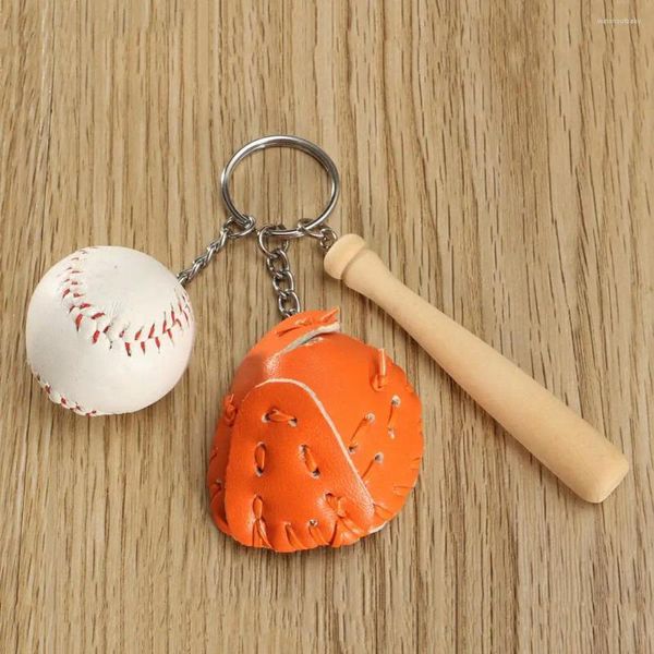 Schlüsselanhänger Mini Simulierter Baseball-Schlüsselanhänger Handschuhset für Sportfans Exquisite Holzmodell-Requisiten Simulation