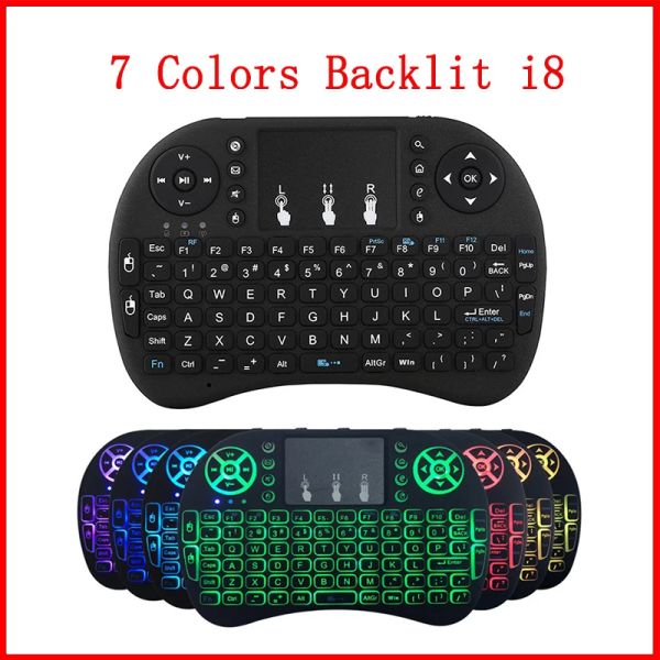 Tastaturen i8 Wireless Keyboard Russian English Version I8+ 2.4GHz Air Mouse Touchpad Handheld für Android TV Box /Mini PC /Laptop