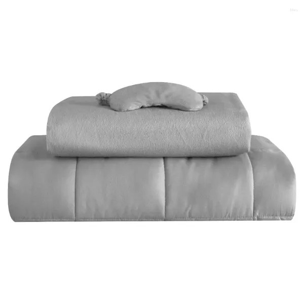 Set di biancheria da letto Set di coperte ponderate da 3 pezzi per il benessere - Include copripiumino da 20 libbre e maschera per gli occhi