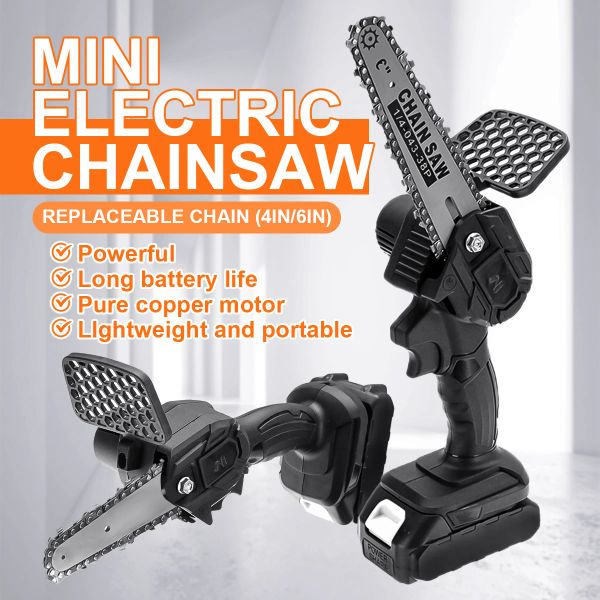 Zagen 6/4 inç Chainsaw Elektrikli Kablosuz Mini Taşınabilir Budama Bahçe Kesme Aracı için Küçük Ahşap İşleme OneHandhand Zincir Testere