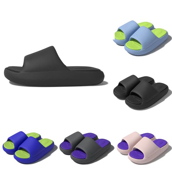 style4 Slipper Designer-Gummi-Sandalen für Damen, Absätze aus Baumwollstoff, Stroh, lässige Hausschuhe für Frühling und Herbst, flache, bequeme Mules, gepolsterter Riemchenschuh, große Größe 36–45