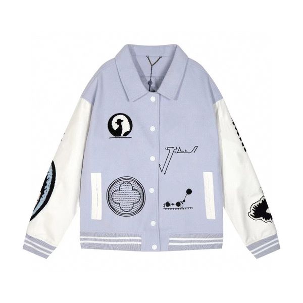 Hip Hop Harajuku Lettera Patchwork Pelle Uomo Giacche firmate baseball Uomo motociclista Maglioni bomber giacca a vento Monopetto Coppie Donna Uomo Varsity Cappotti