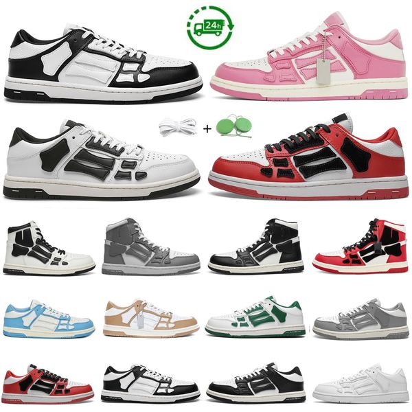 Skel Top Low High Men Women Designer Casual Designer Skeleton Sneaker Lace Up Bianco Blu bianco Blu verde rosa Schelet Bones Runner Uomo allenatore da uomo Piattaforma Sport