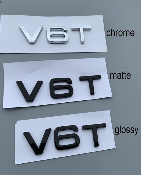 V6T V8T V10 W12 Lettera Numero Emblema per A4L A5 A6L A7 A8L TT RS7 SQ5 Car Styling Parafango Laterale Baule Posteriore Distintivo logo adesivo2715116