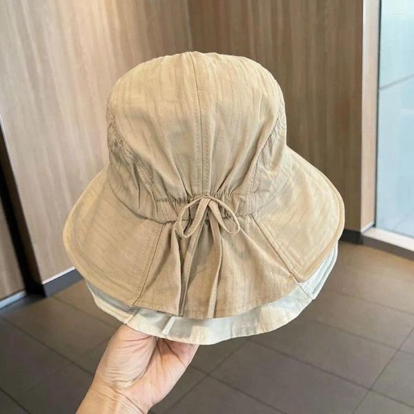 Шляпы с широкими полями, шляпа-ведро с защитой от ультрафиолета, складные солнцезащитные кепки для женщин и девочек