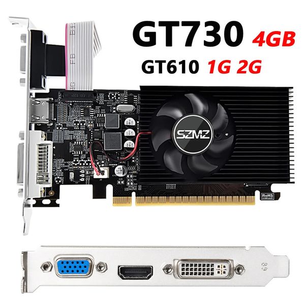 GT730 4GB DDR3 Scheda grafica a 128 bit con porta VGA DVI PCIE20 16X COMPUTER VIDEO GT610 1G 2G per OfficeHome 240318