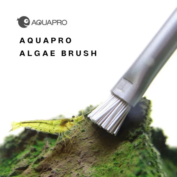 Ferramentas Aquapro Escova de Algas Aquário Tanque de Peixes Paisagismo Escova de Limpeza de Pedra Aço Inoxidável Planta de Água ADA As mesmas Algas Poderosas