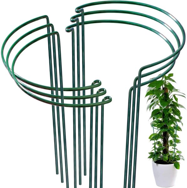 Suporta 6/10 peças suporte de planta anel gaiola de metal jardim planta estaca para peônia tomate vegetal rosa flores videira ferramentas de jardinagem