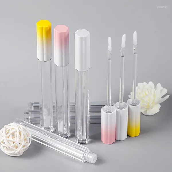 Garrafas de armazenamento Flor de Ameixa Lip Glaze Tubo Oco Gloss Multi-cor Seleção Gradiente Recipientes Cosméticos Garrafa Reutilizável