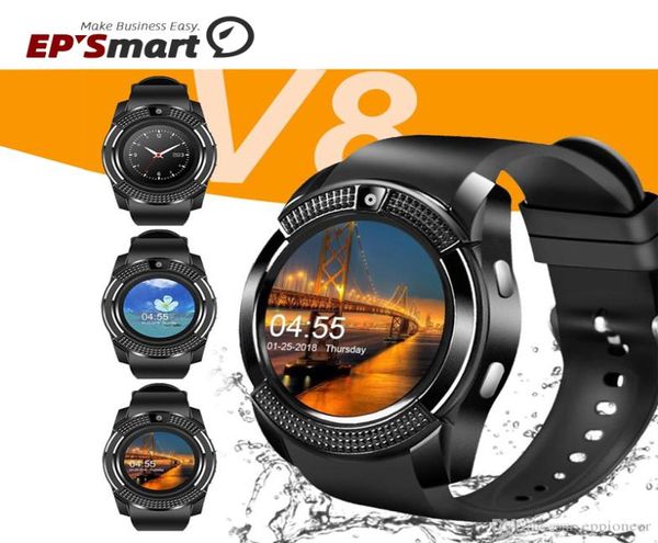 V8 Smart Watch Bluetooth -Uhren Android 03M Kamera MTK6261D DZ09 GT08 SmartWatch mit Einzelhandelspaket6240456