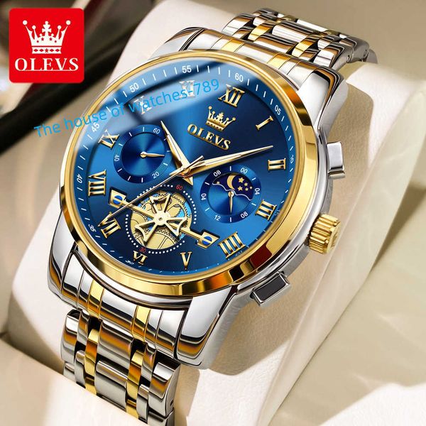 OLEVS 2859 Vendite calde oem orologio personalizzato cronografo tourbillon scava fuori orologio al quarzo sportivo impermeabile moda uomo