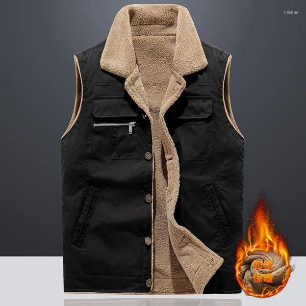 Gilet da uomo Autunno Inverno Uomo Gilet Giacca Oversizd 5XL Caldo Giacche senza maniche Gilet casual maschile Abiti in velluto solido