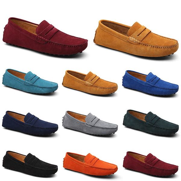 Homens Sapatos Casuais Alpercatas Triplo Preto Branco Marrom Vinho Vermelho Marinha Cáqui Mens Camurça Tênis De Couro Deslizamento Em Sapato De Barco Ao Ar Livre Condução Plana Jogging Andando 38-52 A050