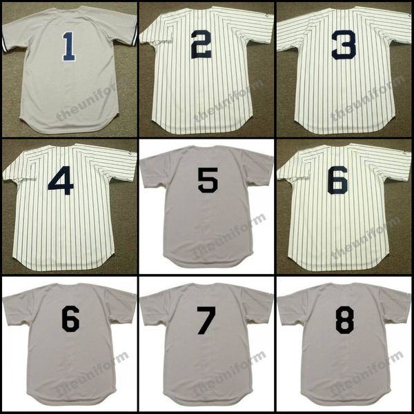 Herren 1929-2003 New BILLY MARTIN BOBBY MURCER DEREK JETER BABE RUTH LOU GEHRIG JOE DIMAGGIO #6 TORRE ROY WHITE #7 MANTLE YOGI BERRA Throwback York Baseball Jersey S-5XL