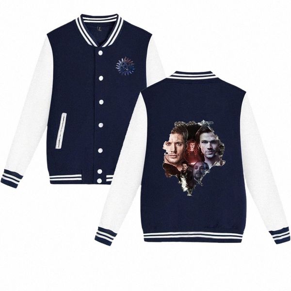 Supernatural Varsity Baseball Bomberjacke Männer Frauen Hip Hop Harajuku Jacken Streetwear Jungen Mädchen Lose College Mäntel g7iO #