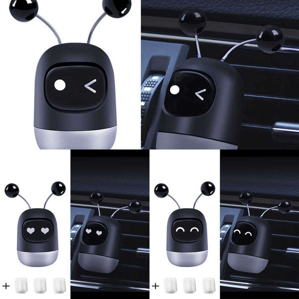 Atualizado carro ambientador auto criativo mini robô ventilação de ar clipe parfum aromatizante saída ventilação aromaterapia interior automotivo