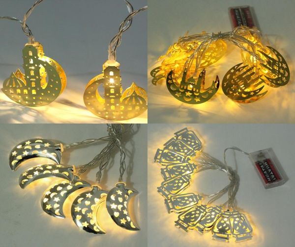 Eid Alfitr LED -Schnur Licht 10 LED -Schnur islamische Eid Ramadan Dekor Golden Moon Star Lantern Home Dekoration Ramadan Party 8109308