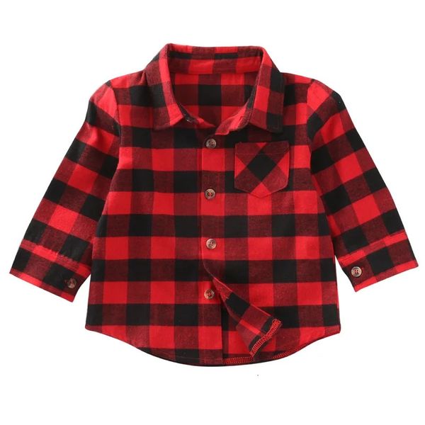 Весенняя летняя клетчатая блузка для маленьких мальчиков и девочек, рубашка в полоску с длинными рукавами, одежда, наряд 240326