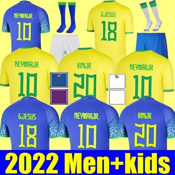 Футбольная майка 2022 года Camiseta de futbol Чемпионат мира по футболу 2023 года PAQUETA NERES COUTINHO BRAZILS футбольная рубашка JESUS MARCELO PELE brasil 22 23 Maillot de Foot мужская детская комплект JJ 3.26