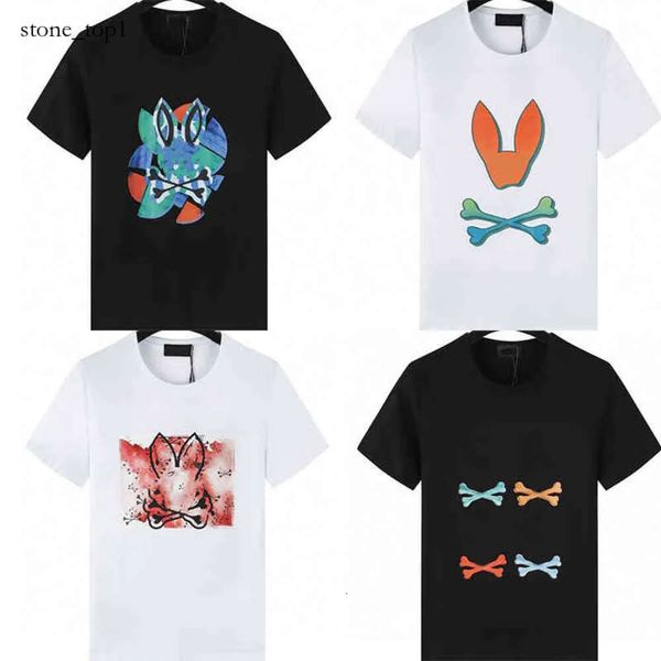 24ss Marca Mens Camisetas Crânio Coelho Padrão Top CottonShort Manga Camiseta Impressão Ghost Rabbit Polo Camisa Verão Mens Tee Designer Camisetas Meia Mangas 197