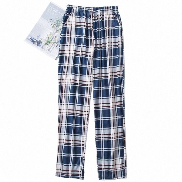 Pantaloni del pigiama degli indumenti da notte degli uomini di Nanjiren Vendita calda sottile 100% Cott Pantaloni da casa casual Pantaloni del pigiama anti-zanzara p74c #