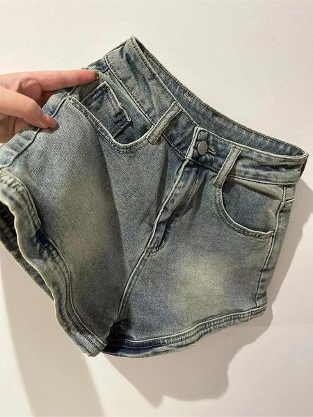 Damen Shorts Denim Streetwear Y2k 90er Jahre Ästhetische Mini Kurze Hosen Harajuku Vintage High Waist Jeans 2000er Trashy Kleidung