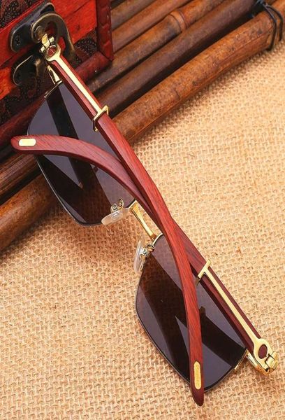 Vazrobe Glas-Sonnenbrille für Herren und Damen, Echtholzrahmen, Kristallstein-Linse, braune Brille, schützt vor Augentrockenheit, schützt vor Blendung, UV400p1861779