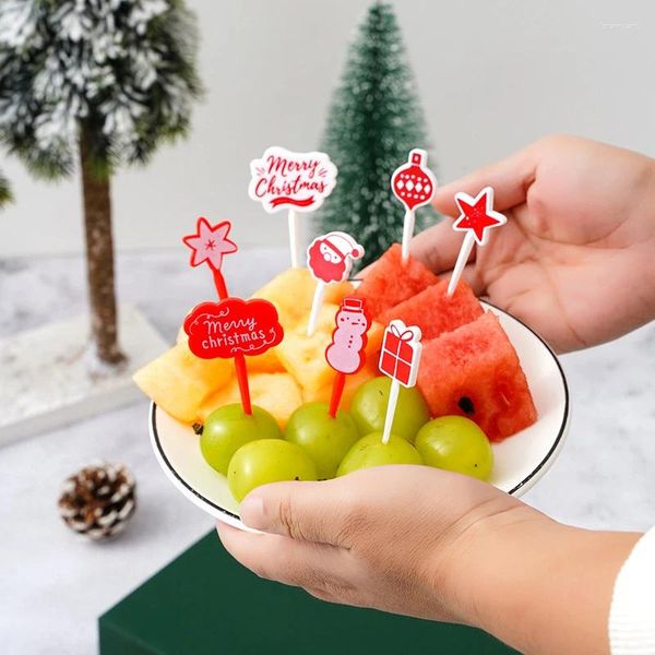 Garfos de frutas de Natal Garfo Crianças Mini Animal para Bento Box Decoração Reutilizável Desenhos Animados Crianças Lanche Bolo Sobremesa Escolha