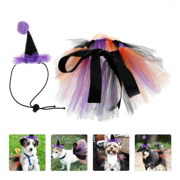 Cão vestuário pet tutu decoração cabelo aros chapéu saia decorativa bandana para malha saias de halloween roupas acessórios festa