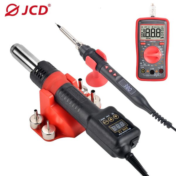 JCD Pistola de Ar 8208 Micro Estação de Solda de Retrabalho LCD Digital Secador de Cabelo Para Solda 220V 750W Pistola de Calor Ferramentas de Reparo de Soldagem 240325