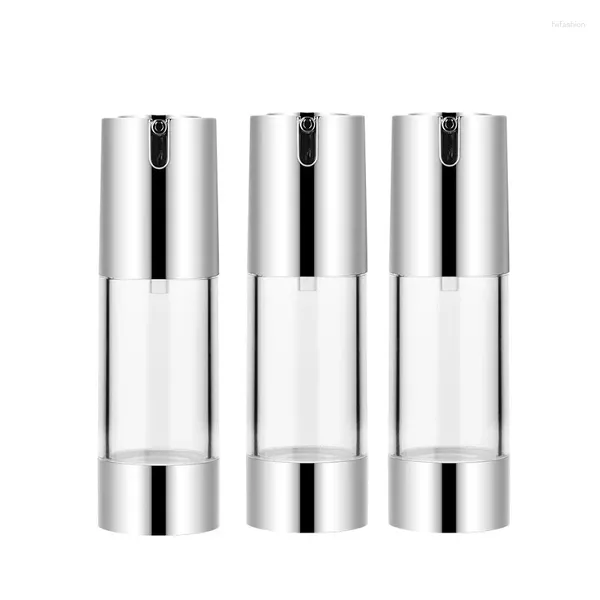 Bottiglie di stoccaggio a forma di U Sottovuoto di lusso 20ml 30ml 50ml Vuoto bianco trasparente argento plastica lozione essenza emulsione cosmetica bottiglia airless