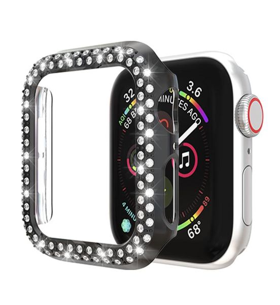 Diamond Watch Cover Iwatch Series 4 3 2 1 için Apple Watch Case Band için Lüks Bling Crystal PC Kapağı 42mm 38mm Birçok Color7039213