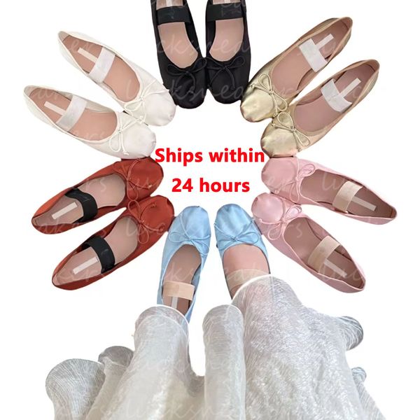 Luxus Designer Miui High Heels Ballerinas Yoga Freizeitschuhe Damen Freizeitschuhe Kleid Choreograph Schuhe Miui Leder Canvas Schuhe Schwarz Weiß Rosa Schleife