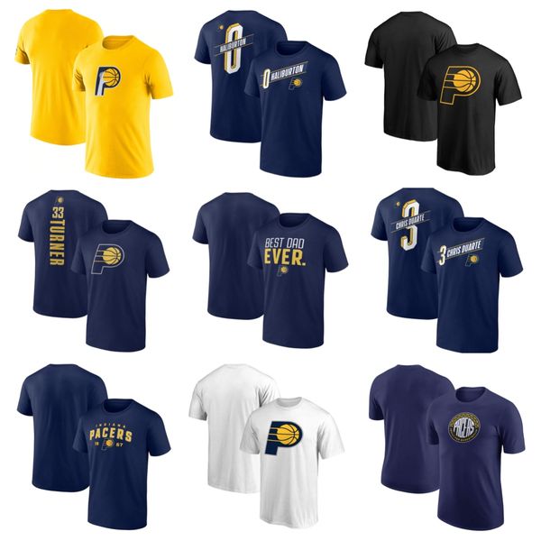 T-shirt da uomo''Indiana''Pacers''Summer T-shirt vintage a maniche corte larghe e larghe