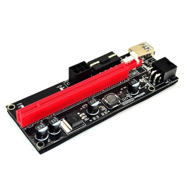 Novo 2024 VER009S PCI-E RISER CARTA 009S PCI Express PCIE 1X a 16X Extender 0,6M USB 3.0 Cable SATA a 6pin Power para a Card1.Extender Cable para placa de vídeo