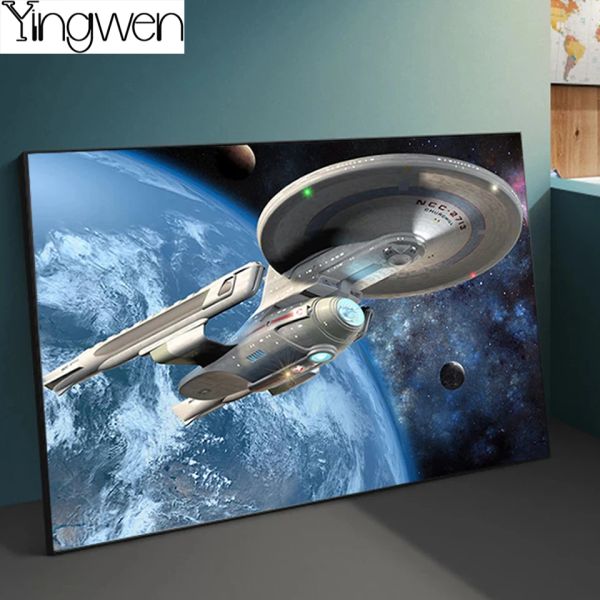 Stitch 5D Diamond Painting Star Trek Spaceship Full Diamond Mosaico Croce Kit ricamo a punto di ricamo Rhinestone Picture Paesaggio