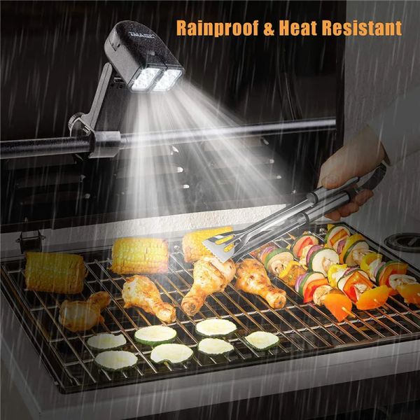 Isqueiros Smart Touch Grill Light LED Portátil Bbq Lanterna Lâmpada Ao Ar Livre Grill para Iluminação com Handle Mount Clip para Ferramenta de Churrasco