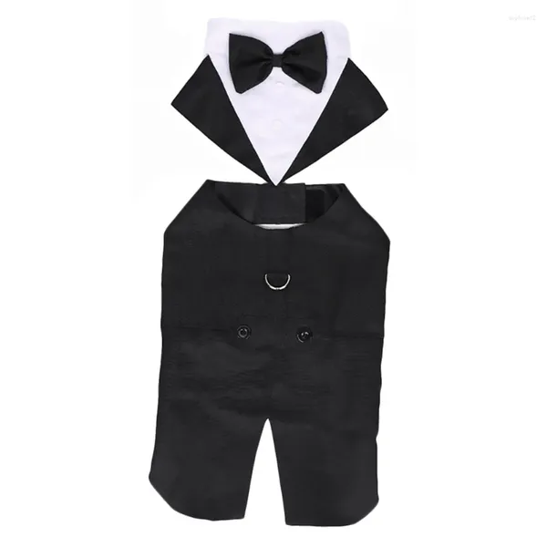 Roupas de vestuário para cães Pet Smoking Traje Formal Wear Elegante Terno Engraçado Vestuário Branco Casamento