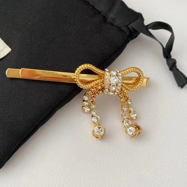 brand Classic designer hairclip bling Crystal shine diamond bow clip fashion women hair Clips Barrettes bowknot_voghion.com