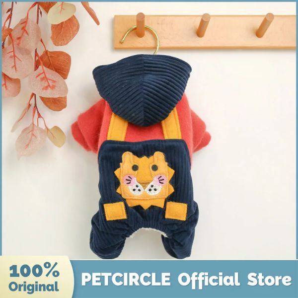 Macacão petcircle cachorro roupas de cachorro quadrado leão quente macacão caber pequeno cão de estimação gato inverno bonito aconchegante traje roupas de cachorro casaco de cachorro