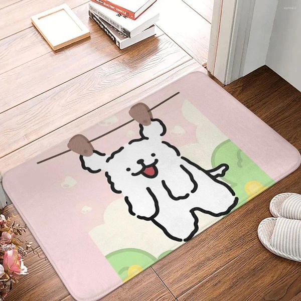 Tappetini da bagno Linea carina Tappetino per cani Rosa Accessori da bagno Cucina Porta doccia antiscivolo Velluto piedi morbidi antiscivolo WC personalizzato