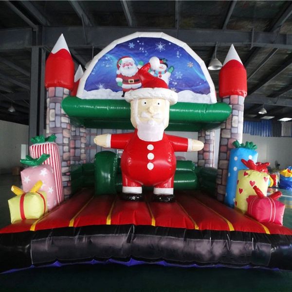 GRAMPOLINOS DE NATAL GREST 10.8x10.8x10ft PVC e Oxford Material Inflável Bouncer Castle Castle House com slide