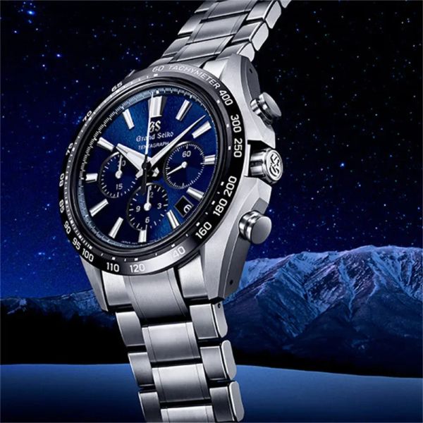 Custodie Nuovo marchio di lusso Grand Seiko SLGC001G Tentagraph Evolution 9 Collezione cinturino in acciaio cronografo orologio al quarzo per uomo e donna