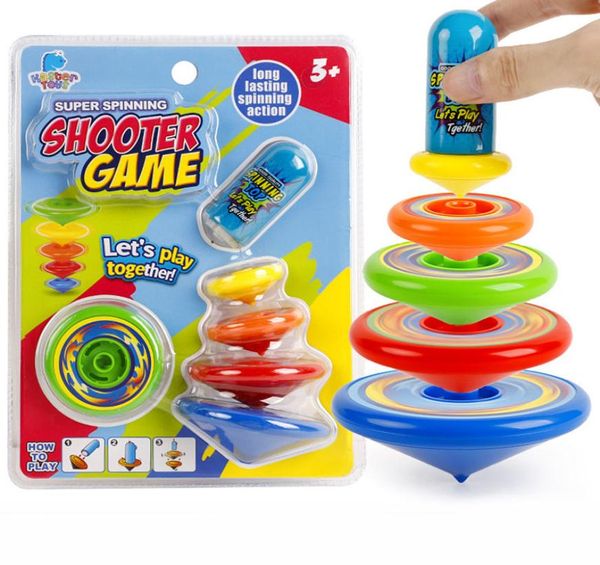 Rotary Gyro Supper Trottola Sparatutto Gioco Long Lasting Luminoso Sovrapposto Colore Flash Gyro Battle Plate Giocattolo spinner a mano spi3130939