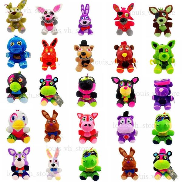 Bonecas de pelúcia 25cm conjunto completo de brinquedos de pelúcia fnaf boneca jogo animais urso coelho foxy boneca de pelúcia macio brinquedos de pelúcia para crianças presente de aniversário t240325