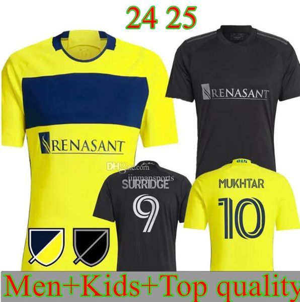 Футбольная майка MLS Nashville SC 2024 The Kit Man Major League24 25 Футбольная рубашка Основной дом Желтый на выезде Человек в черном СУРРИДЖ МУХТАР БОЙД МУР