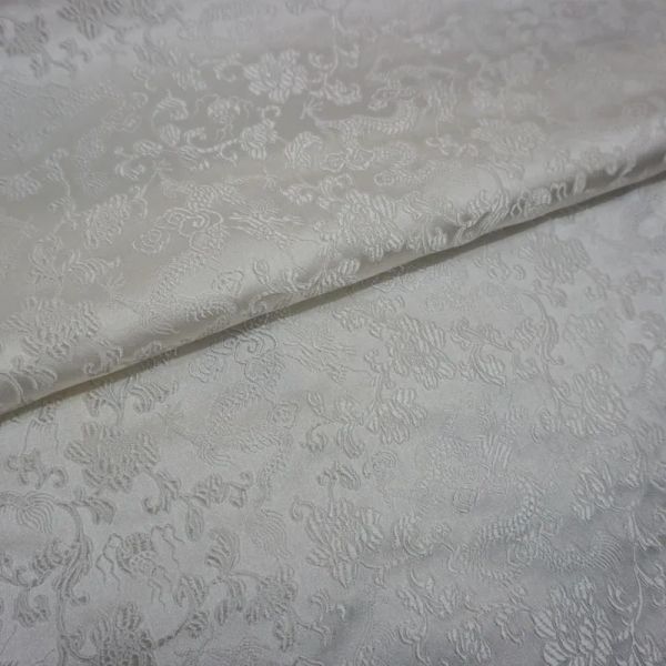 Tessuto Drago bianco jacquard damask tessuto, cucitura fai -da -te, tende per cappotto, tela, cuscino di divano, patchwork di tappezzeria, decorazione per la casa