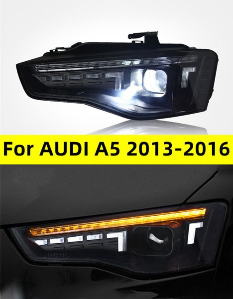 Luci frontali a LED automatiche per AUDI A5 2013-20 16 Gruppo faro automatico Inizio Lampada frontale Faro anteriore allo xeno