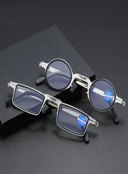 Occhiali da sole in metallo in metallo gli occhiali da lettura pieghevole quadrati donne uomini uomini blu leggera computer portatile lettori lettori occhiali gafas 11525076041