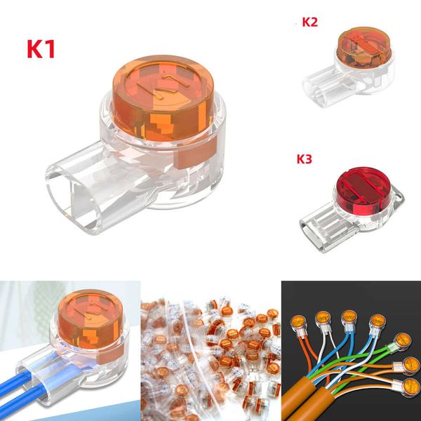 Novo 10 pçs k1 k2 k3 conexão de crimpagem à prova dwaterproof água fiação rj45 ethernet cabo conector terminais de fio de telefone